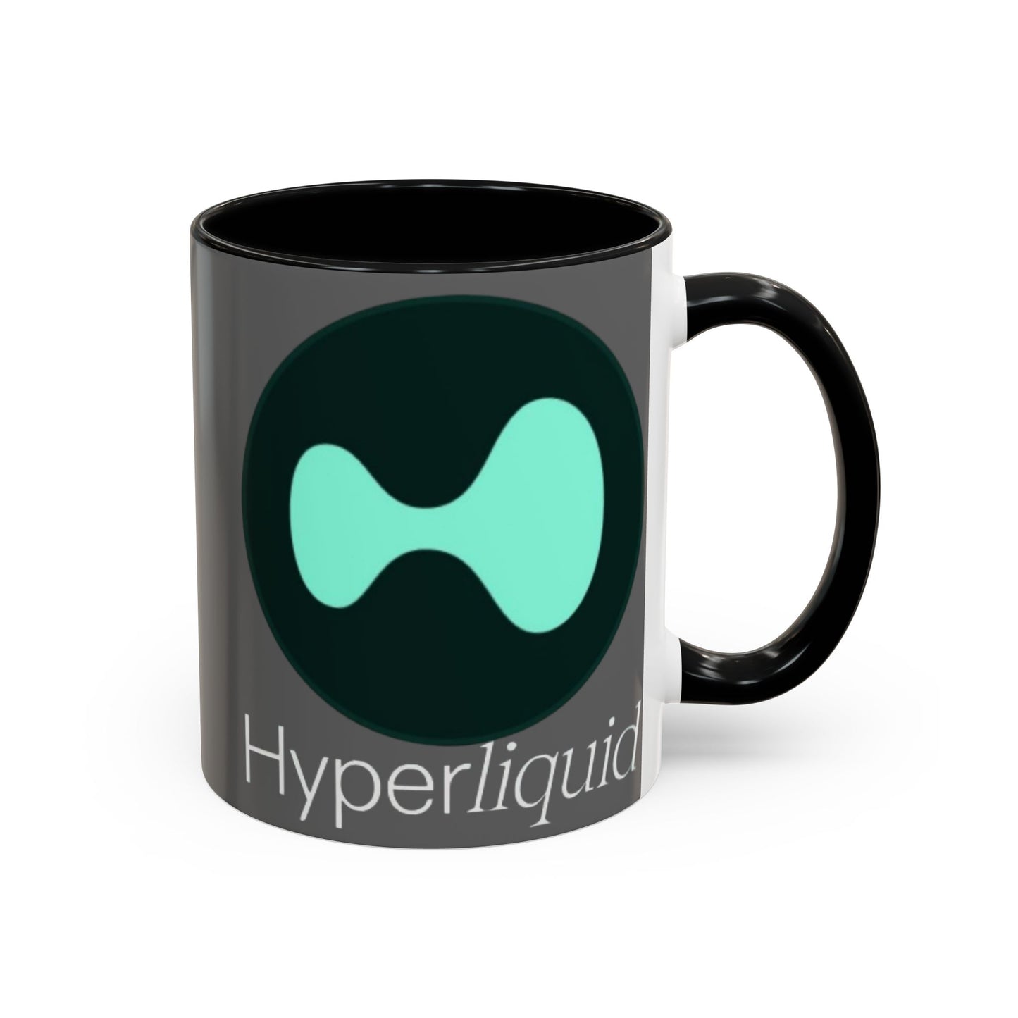 Hyperliquid White font Grey Accent Mug by cypherpunkgear.com