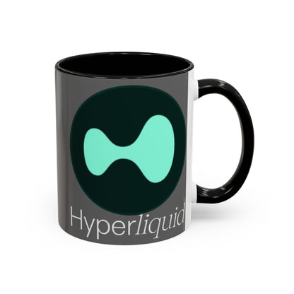 Hyperliquid White font Grey Accent Mug by cypherpunkgear.com