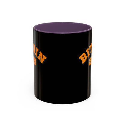 Bitcoin 2009 Black Accent Mug by cypherpunkgear.com