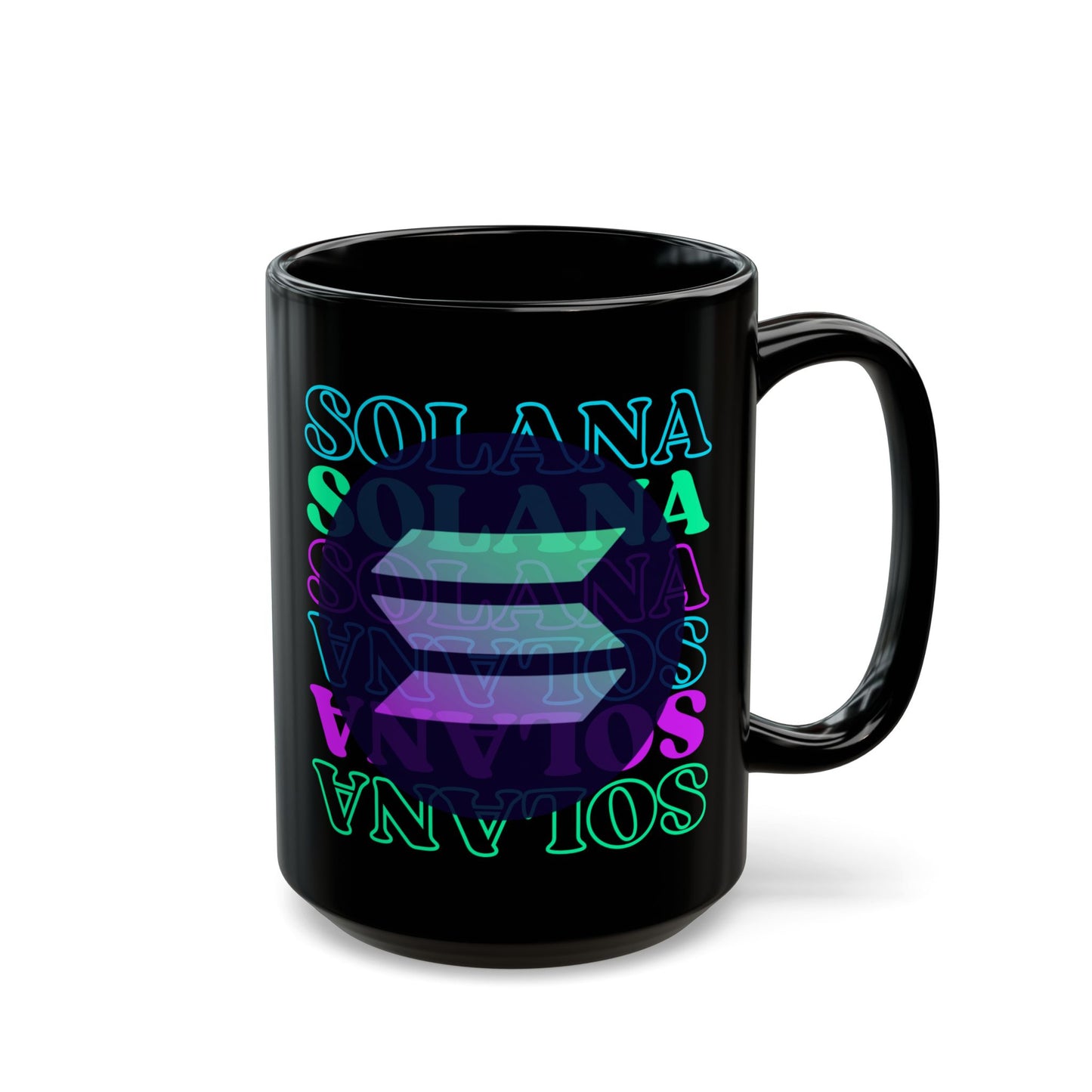 Solana, Solana, Solana (SOL) Black Mug by cypherpunkgear.com