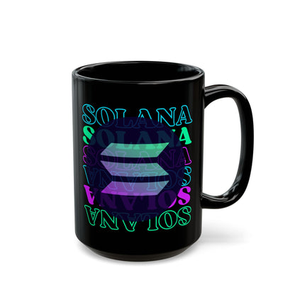 Solana, Solana, Solana (SOL) Black Mug by cypherpunkgear.com