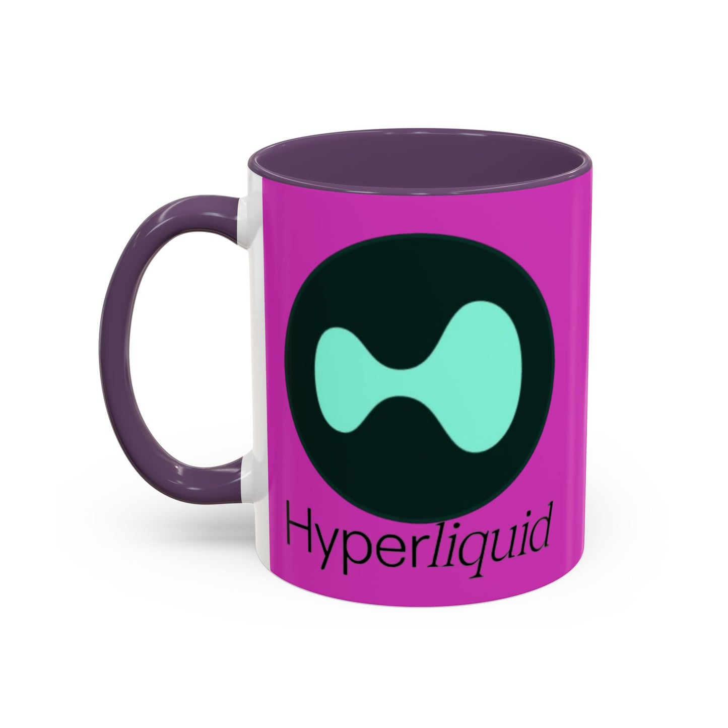 Hyperliquid Black font Pink Accent Mug by cypherpunkgear.com