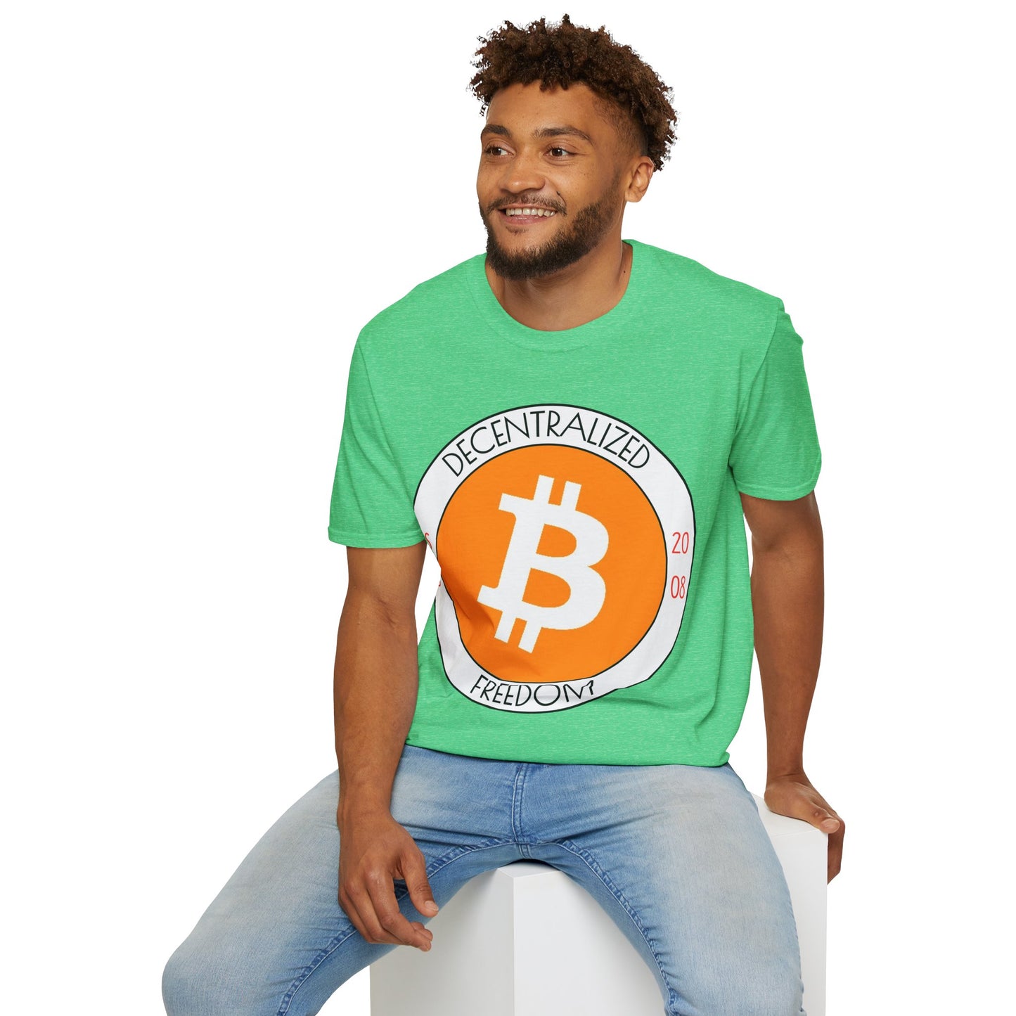 Bitcoin Decentralized Freedom Dark colors Unisex T-Shirt by cypherpunkgear.com