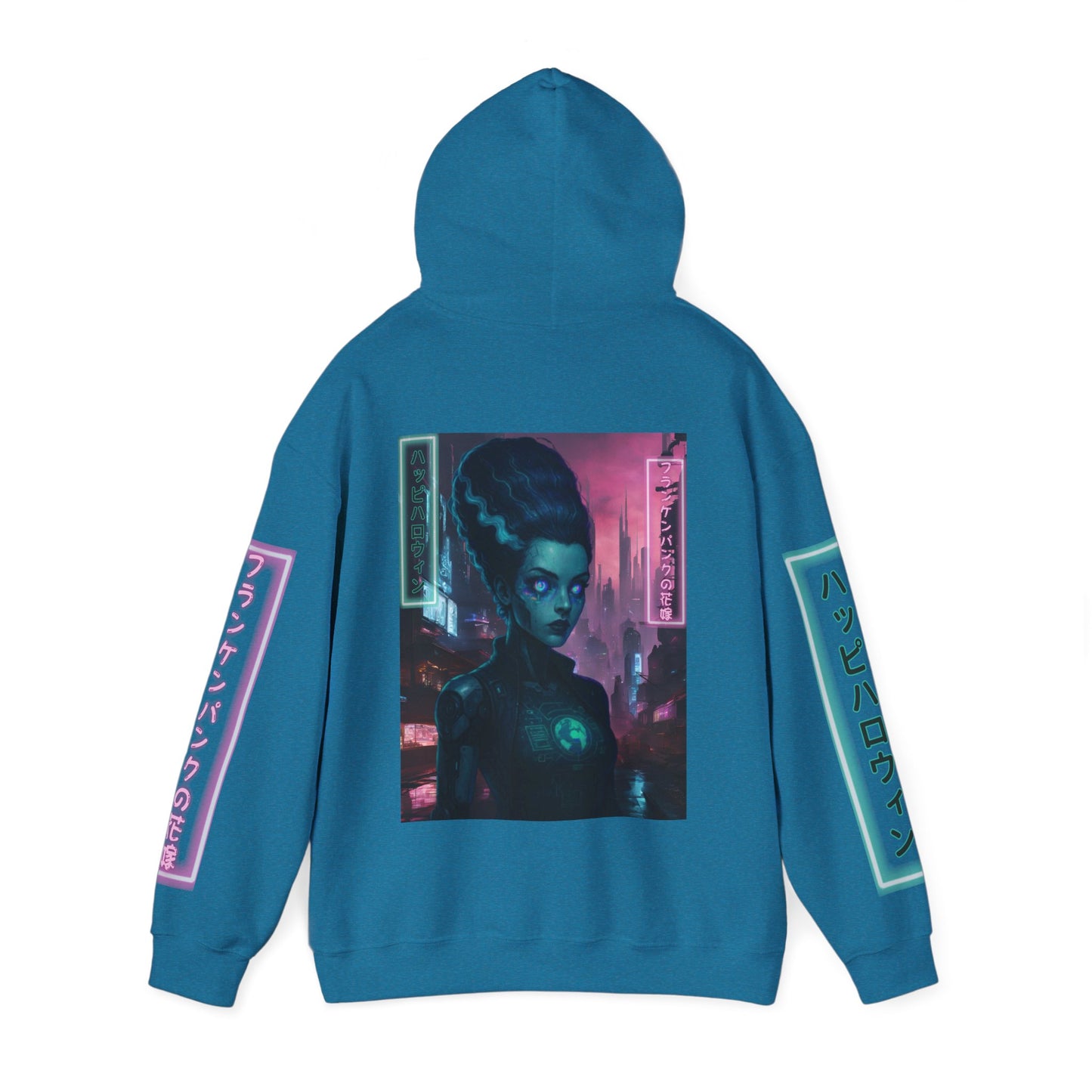 Neon Bride of Frankenstein Hoodie Unisex Hooded Sweatshirt by CreepyCrafts.boo
