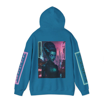 Neon Bride of Frankenstein Hoodie Unisex Hooded Sweatshirt by CreepyCrafts.boo