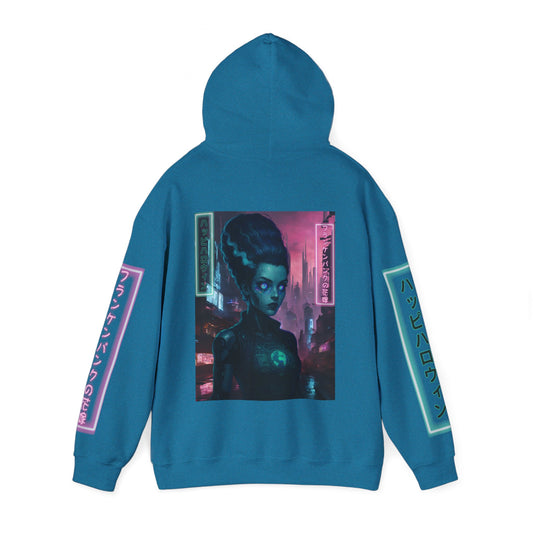 Neon Bride of Frankenstein Hoodie Unisex Hooded Sweatshirt by CreepyCrafts.boo