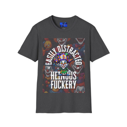 Easily Distracted by Heinous Fuckery Little Jincs DKcolors Unisex T-Shirt by cypherpunkgear