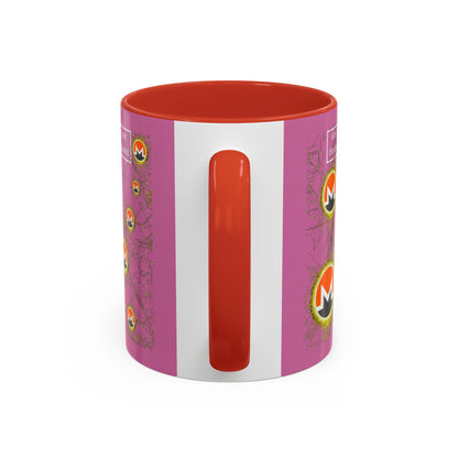 Monero (XMR) don't assume your freedoms are assured Pink Accent Mug by cypherpunkgear.com