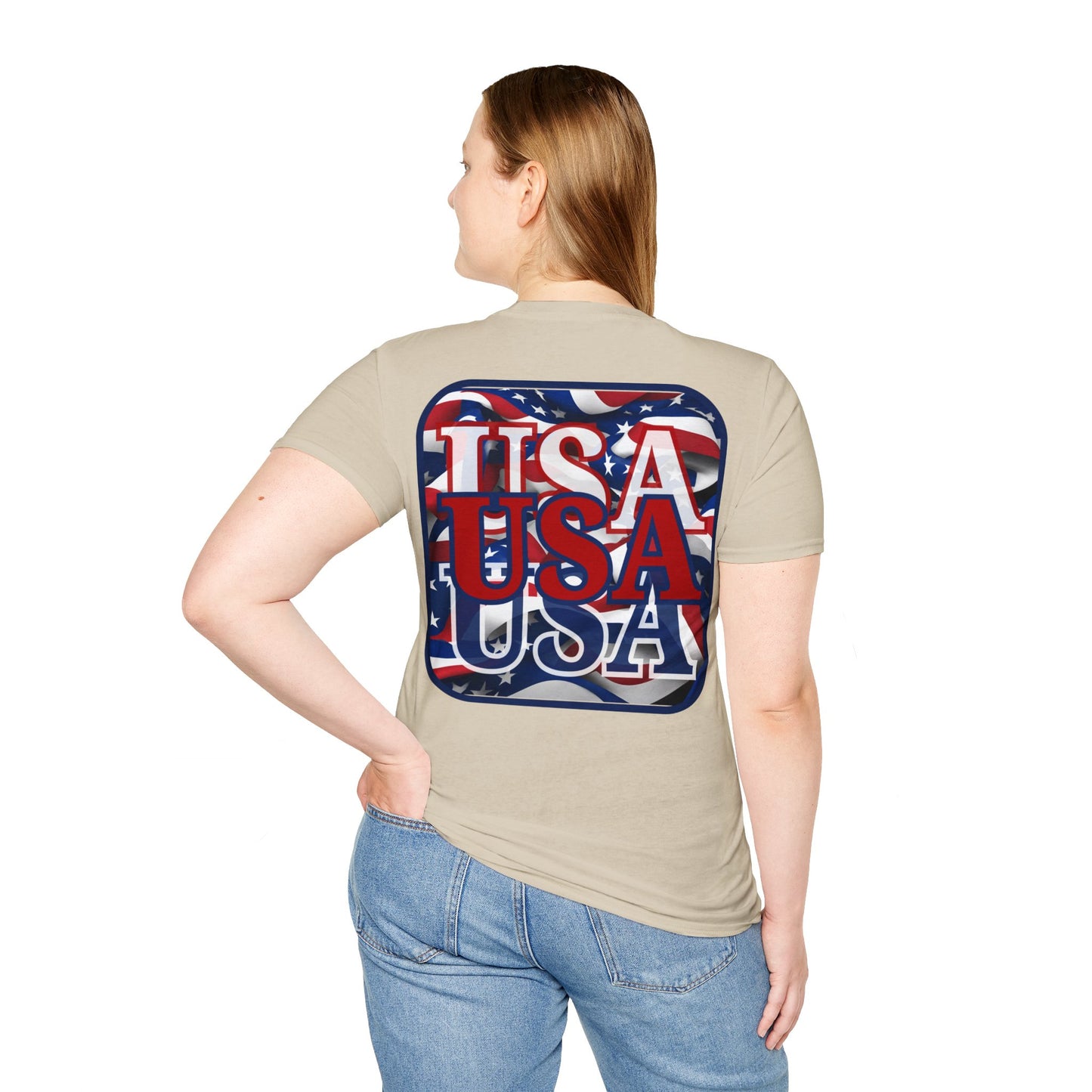 2-sided RED White and Blue USA Patriot LTcolors Unisex T-Shirt by cypherpunkgear