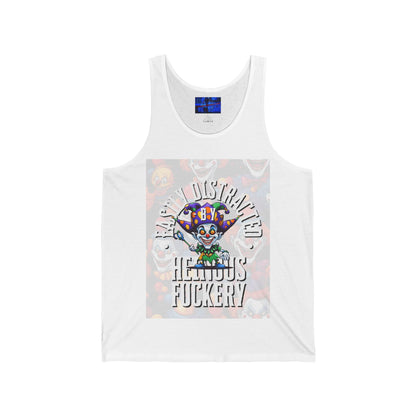 Easily Distracted by Heinous Fuckery Little Jincs Unisex Jersey Tank Top by cypherpunkgear.com