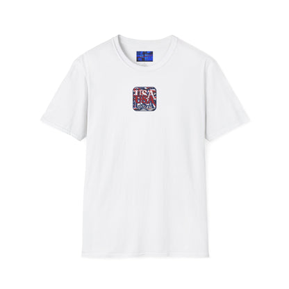 2-sided RED White and Blue USA Patriot Light colors Unisex T-Shirt by cypherpunkgear.com