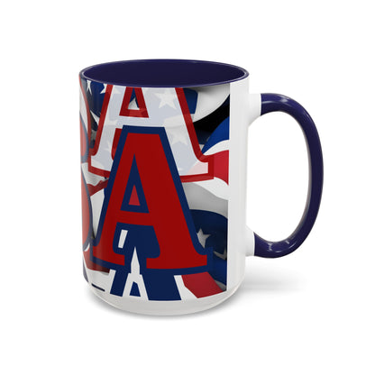 USA! USA! USA RDfont Patriot Accent Mug by cypherpunkgear