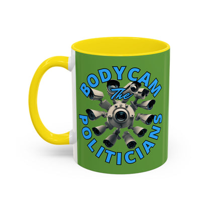 Bodycam the Politicians Cameras Green Accent Mug by cypherpunkgear.com