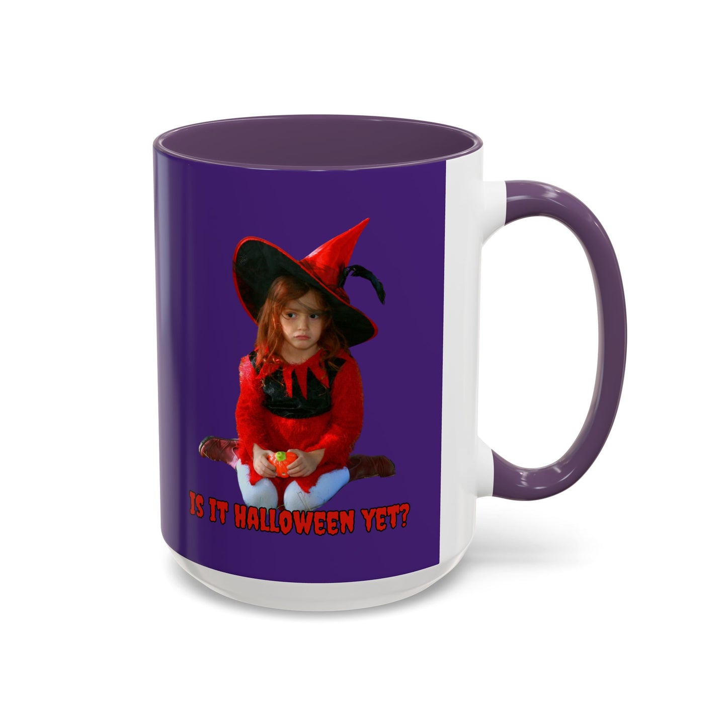Is it Halloween yet? Dark Purple Accent Mug by CreepyCrafts.boo