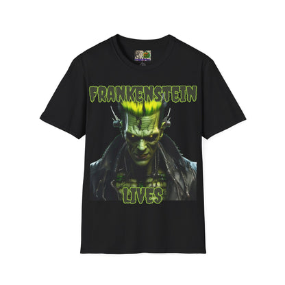 Frankenstein Lives Dark colors Unisex T-Shirt by CreepyCrafts.boo