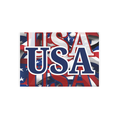 USA! USA! USA Blue Center Metal Art Sign by cypherpunkgear