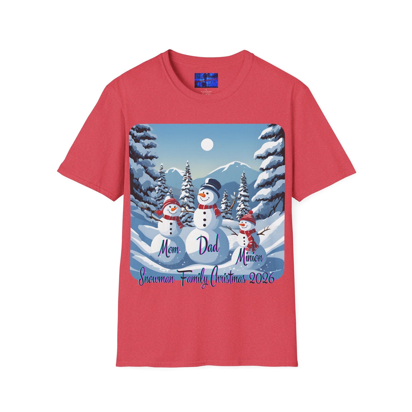 Snowman Family of 3 Light colors Unisex T-Shirt by cypherpunkgear.com