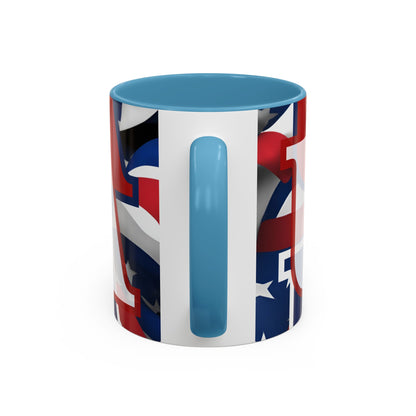 USA! USA! USA WHfont Patriot Accent Mug by cypherpunkgear