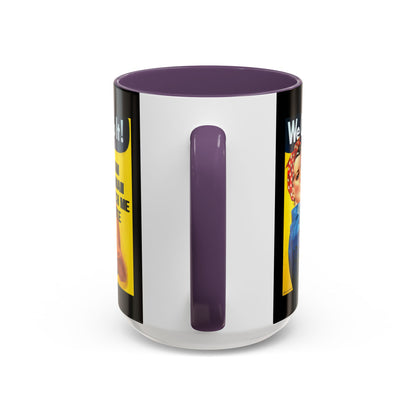 I Am Woman Watch Me Vote Rosie Black Accent Mug by cypherpunkgear.com