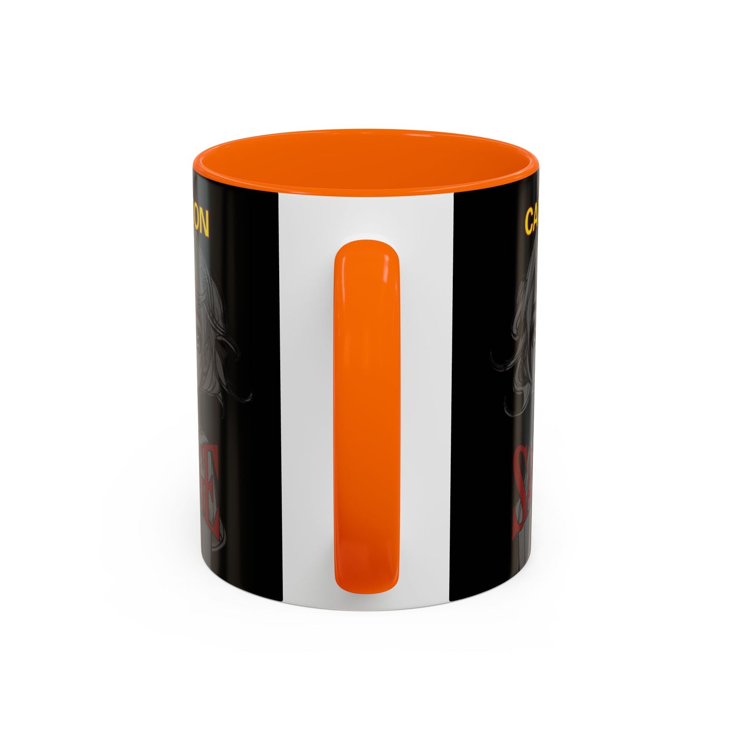 Caution, Savage Black Accent Mug by cypherpunkgear.com