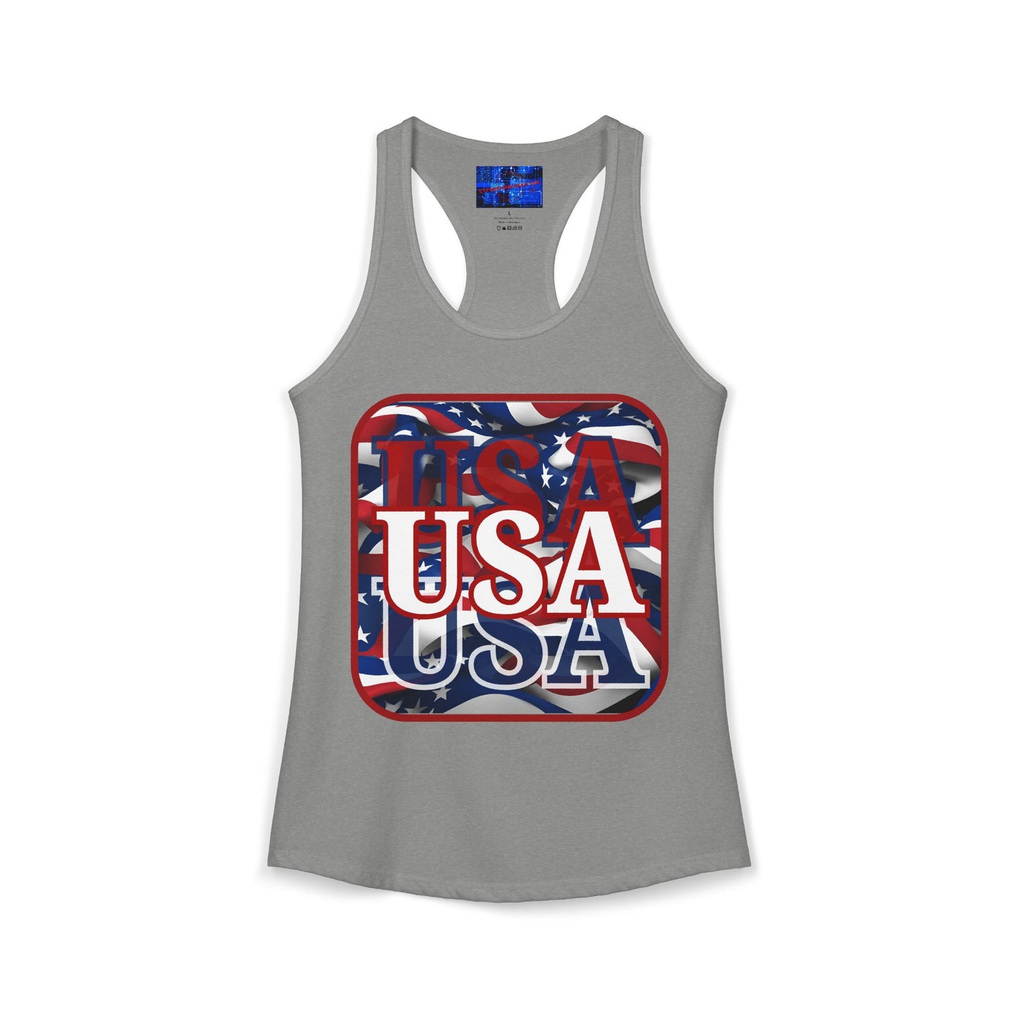 Red WHITE and Blue USA Patriot Women's Racerback Tank Top by cypherpunkgear.com