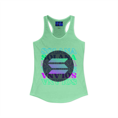 Solana, Solana, Solana (SOL) Women's Racerback Tank Top by cypherpunkgear.com