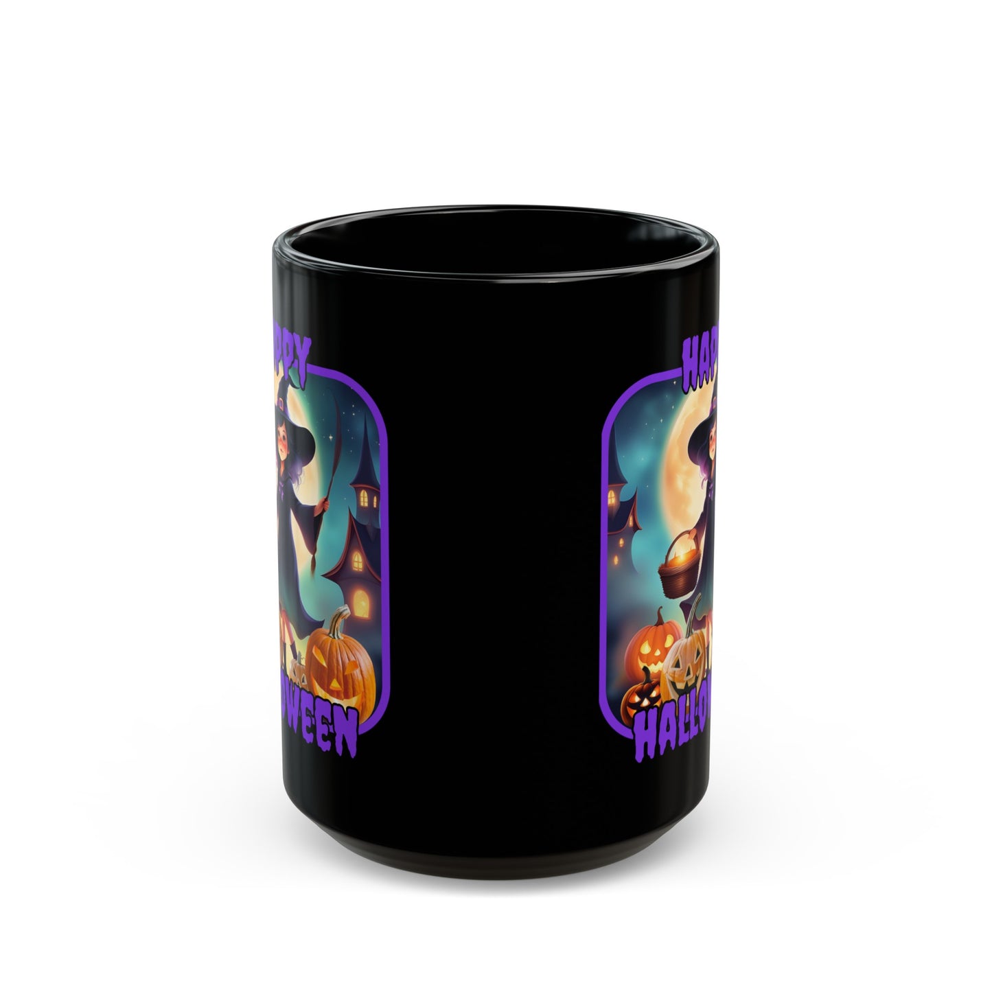 Happy Halloween Little Witch PRfont Black Mug by cypherpunkgear