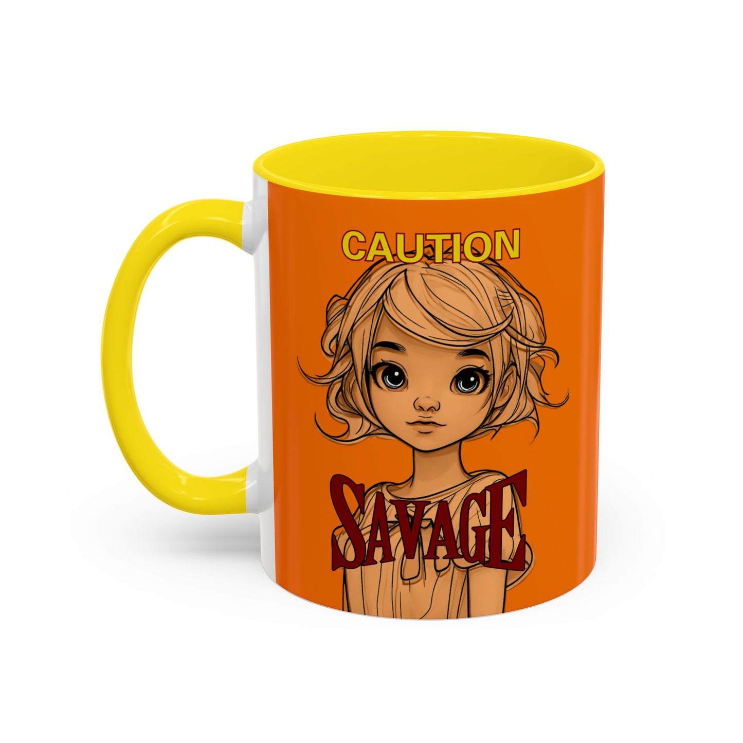Caution, Savage Orange Accent Mug by cypherpunkgear.com