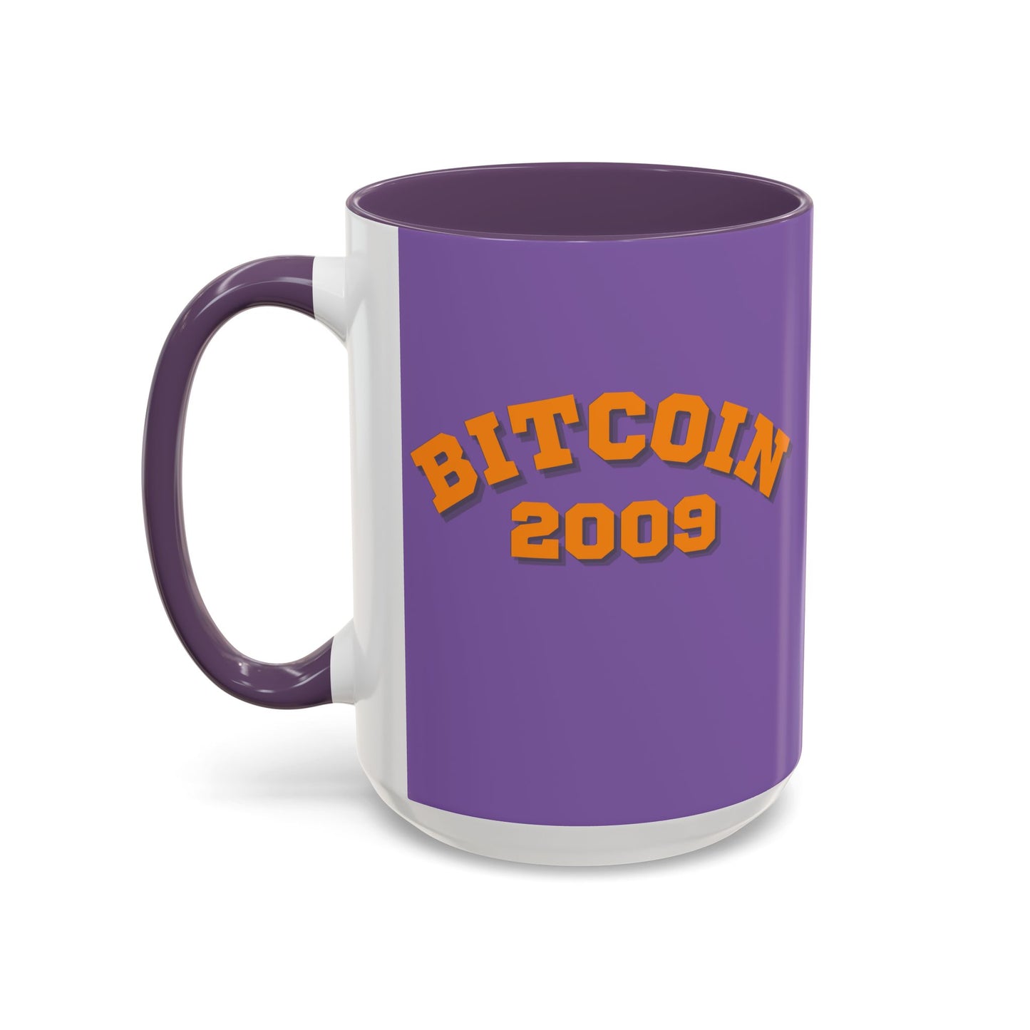Bitcoin 2009 Light Purple Accent Mug by cypherpunkgear.com