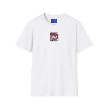 2-sided Red WHITE and Blue USA Patriot Light colors Unisex T-Shirt by cypherpunkgear.com