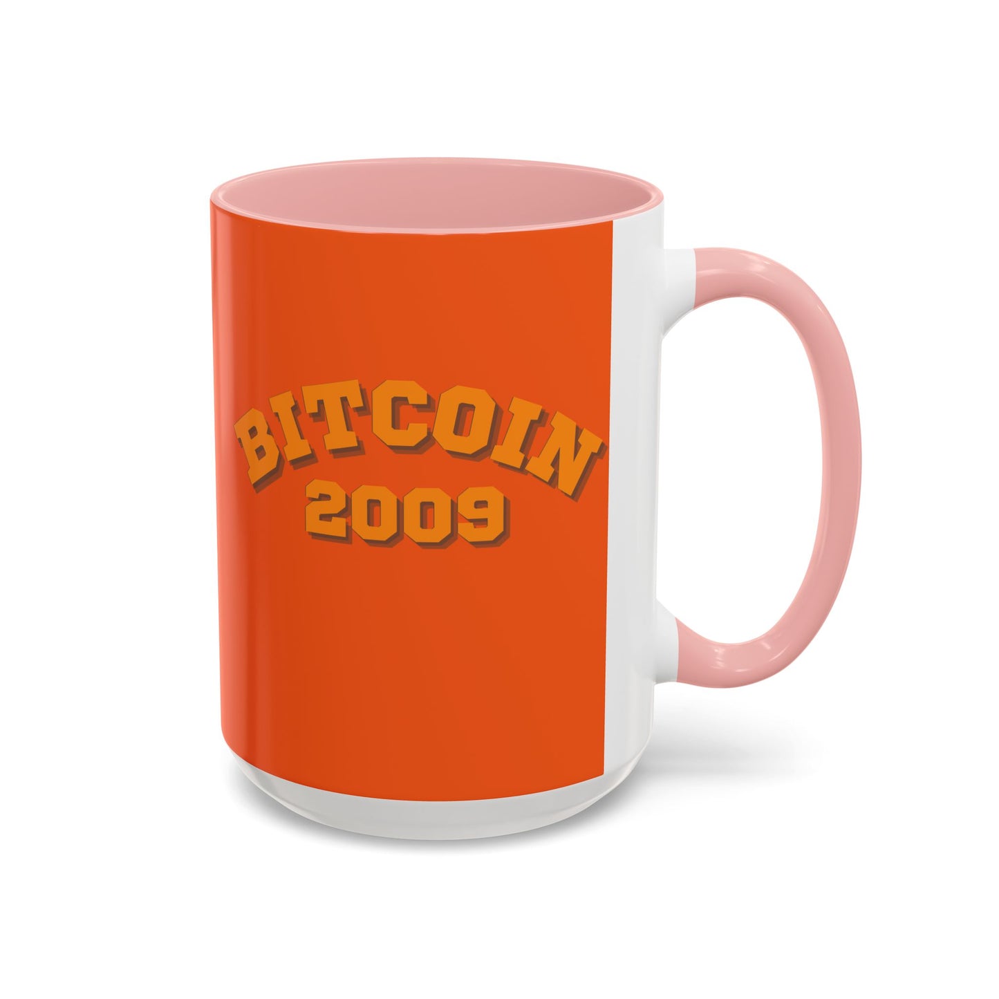 Bitcoin 2009 Orange Accent Mug by cypherpunkgear.com