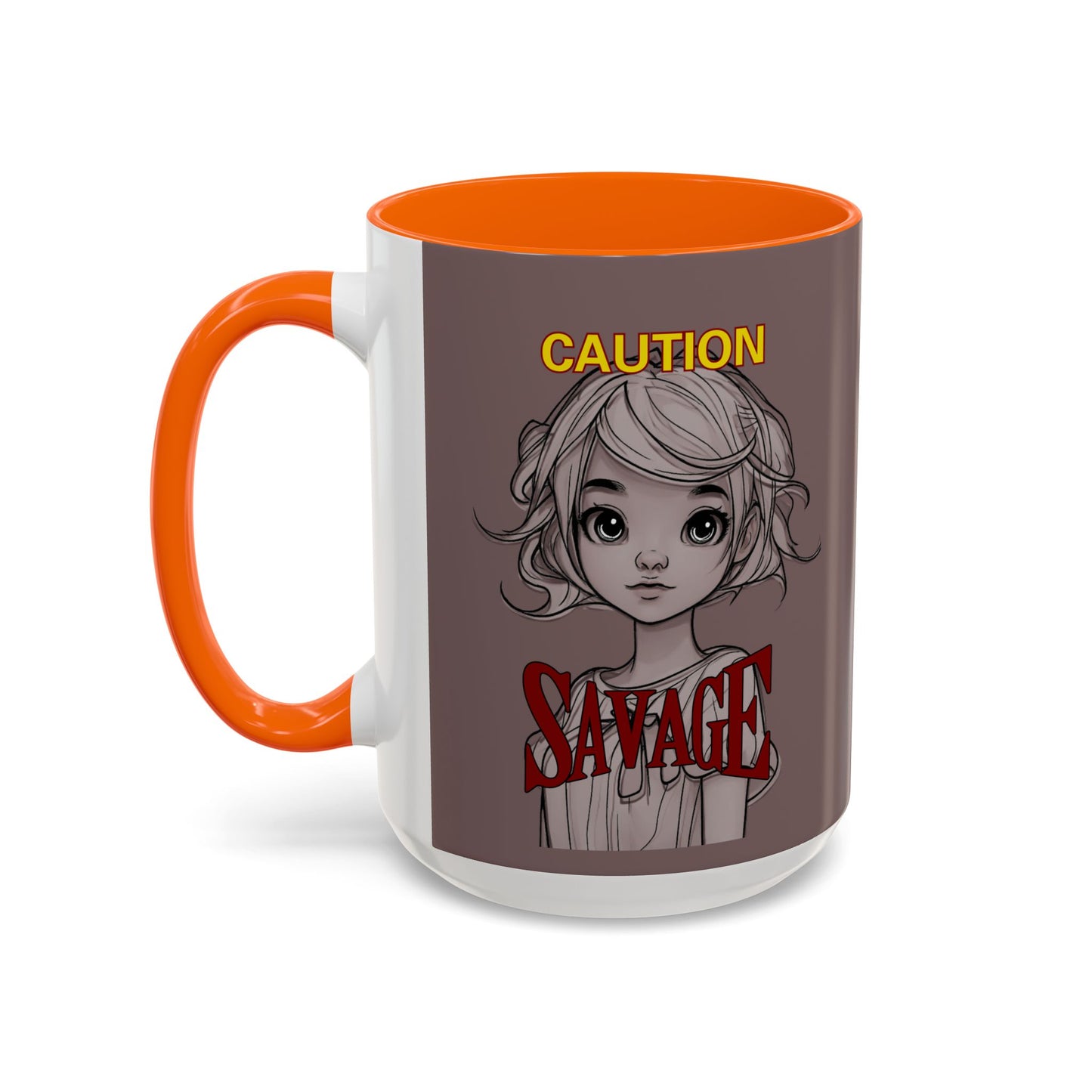 Caution, Savage Grey Accent Mug by cypherpunkgear.com
