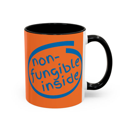 Non-Fungible Inside Orange Accent Mug by cypherpunkgear.com