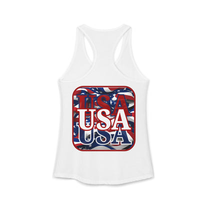 ¡EE.UU! ¡EE.UU! ¡EE.UU! ¡Patriot de 2 caras de cypherpunkgear! Camiseta sin mangas ideal con espalda cruzada para mujer