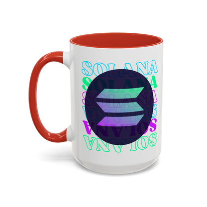 Solana Solana Solana (SOL) Accent Mug by cypherpunkgear.com
