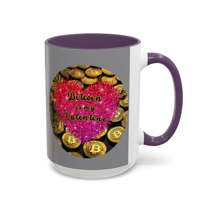Bitcoin is My Valentine Grey Accent Mug by cypherpunkgear.com