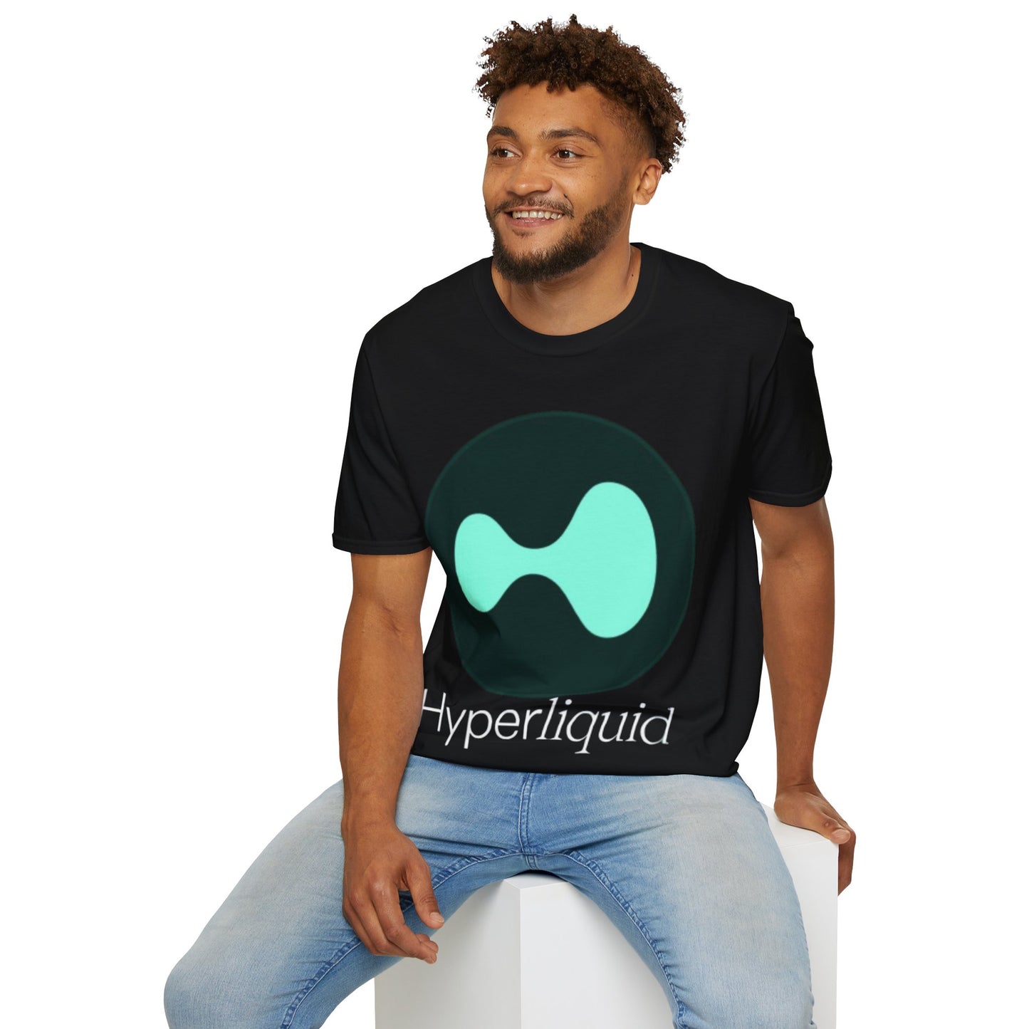 Hyperliquid White font Unisex T-Shirt by cypherpunkgear.com