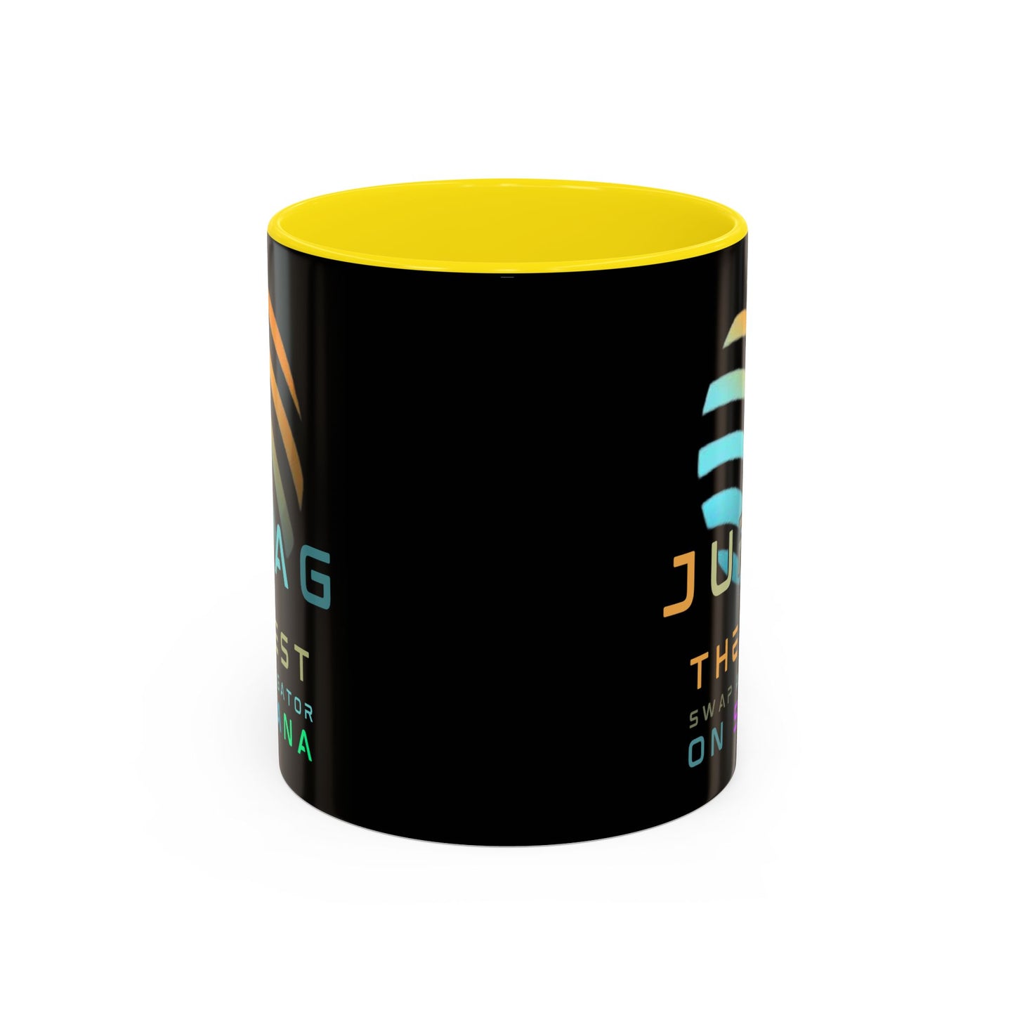 Jupiter (JUP) the best aggregator on Solana Black Accent Mug by cypherpunkgear.com