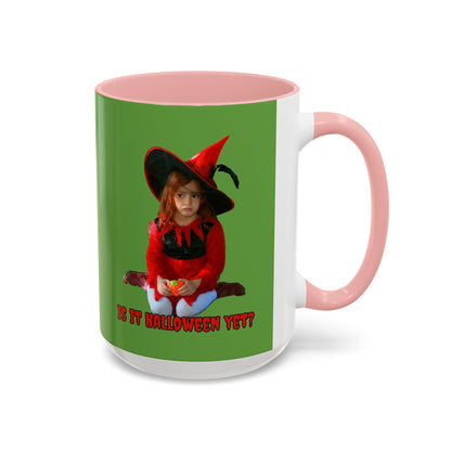 Is it Halloween yet? Green Accent Mug by CreepyCrafts.boo