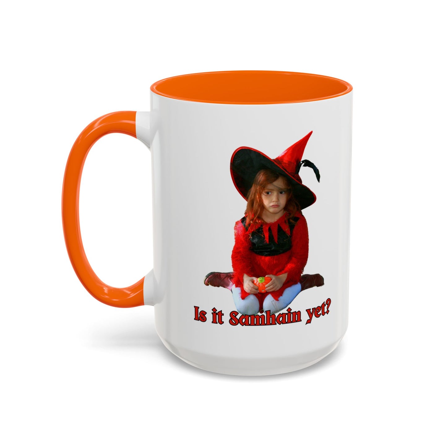 Is it Samhain yet? White Accent Mug by CreepyCrafts.boo