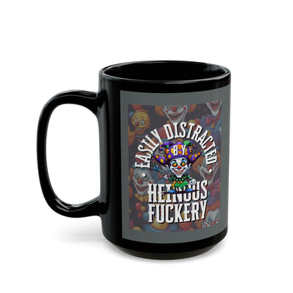 Easily Distracted by Heinous Fuckery Little Jinx Grey Mug by cypherpunkgear.com