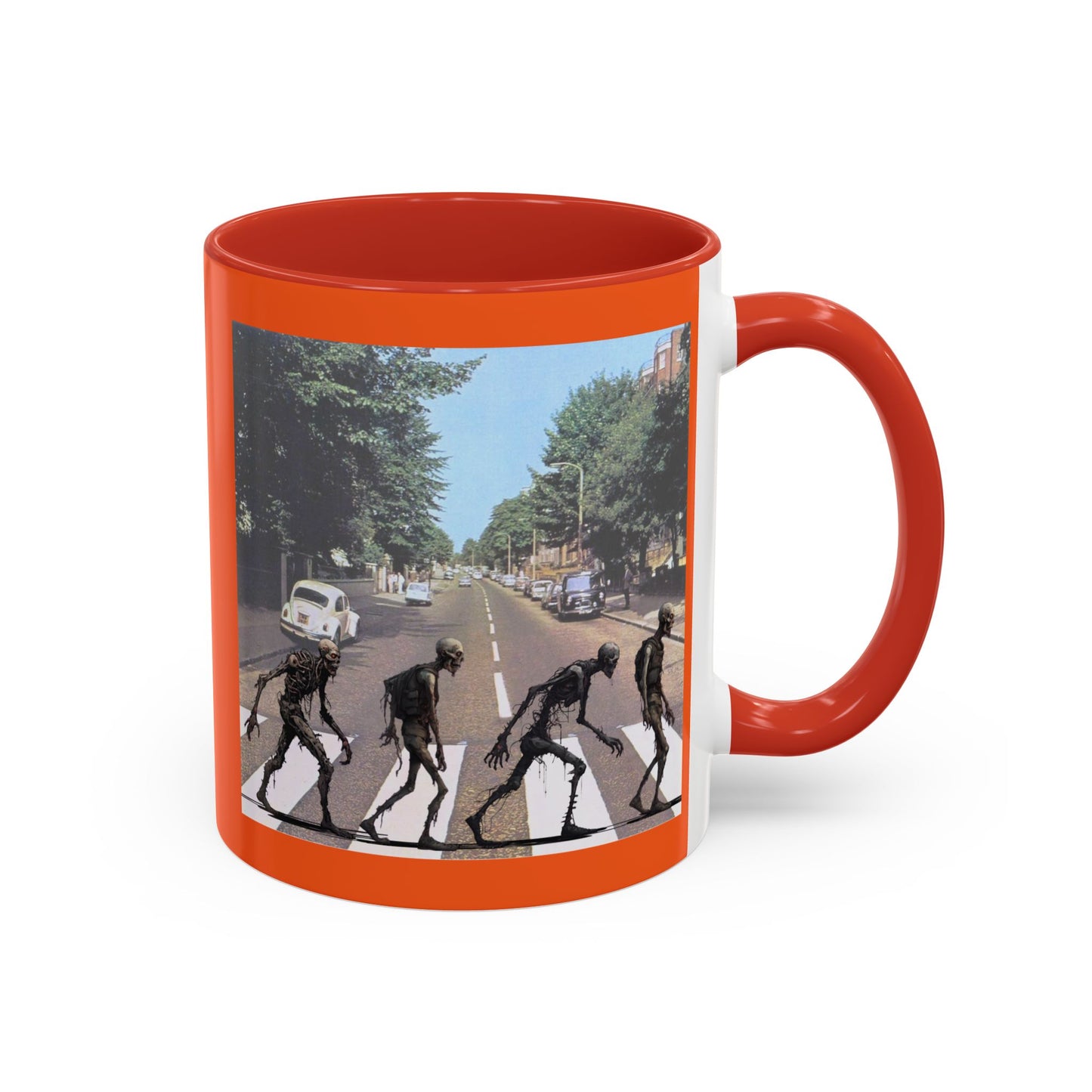 2-sided, Scabby Road Orange Accent Mug by CreepyCrafts.boo