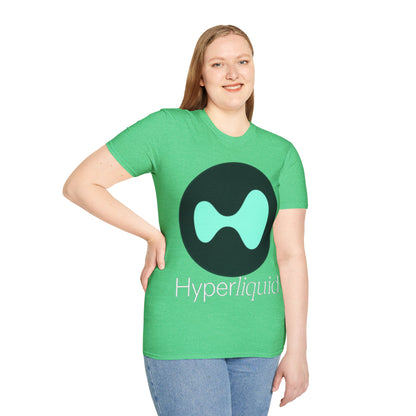 Hyperliquid White font Unisex T-Shirt by cypherpunkgear.com
