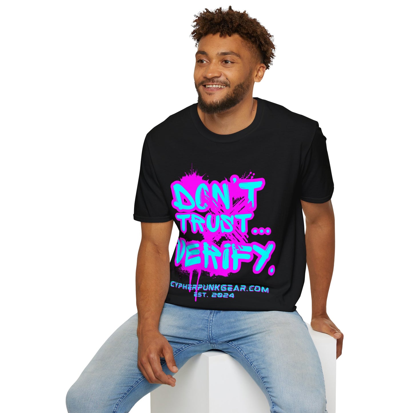 Don't Trust...Verify. Dark colors Unisex T-Shirt by cypherpunkgear.com