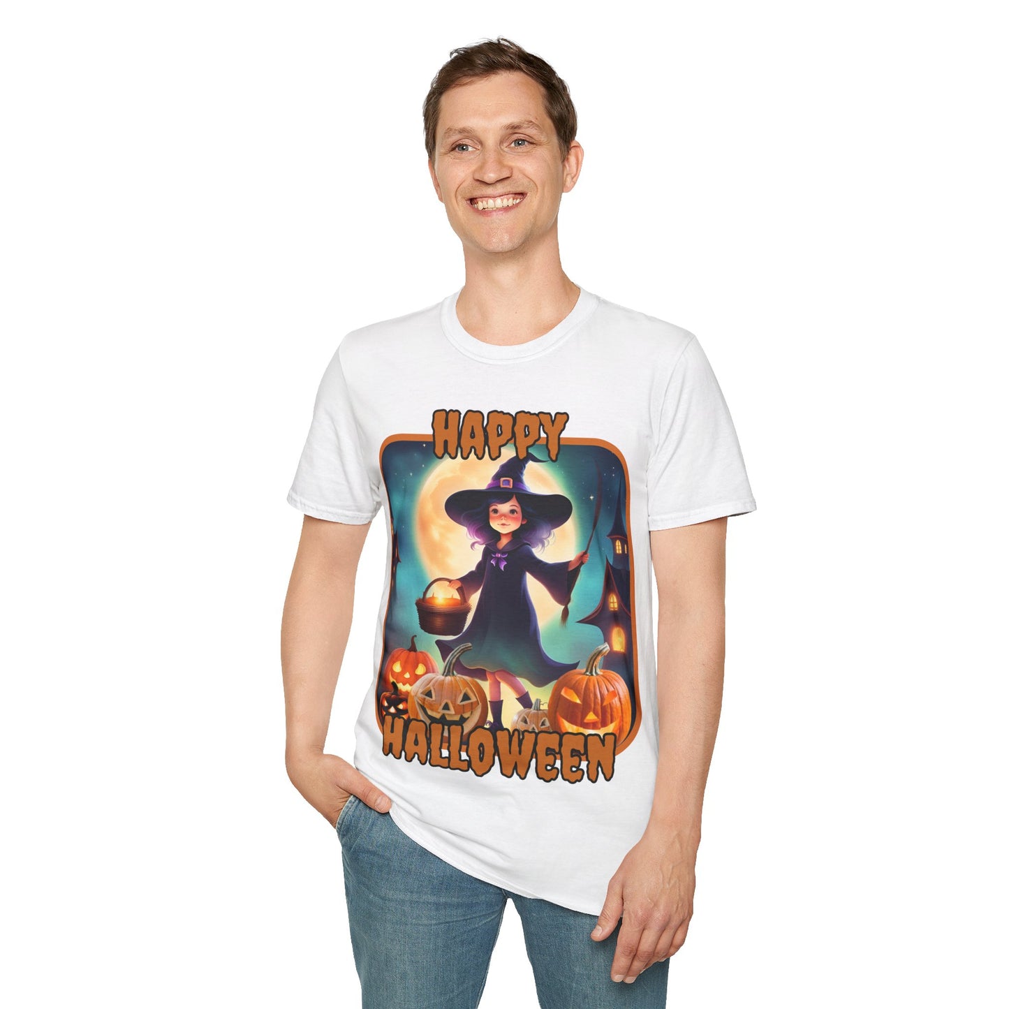 Happy Halloween Little Witch ORfont LTcolors Unisex T-Shirt by cypherpunkgear