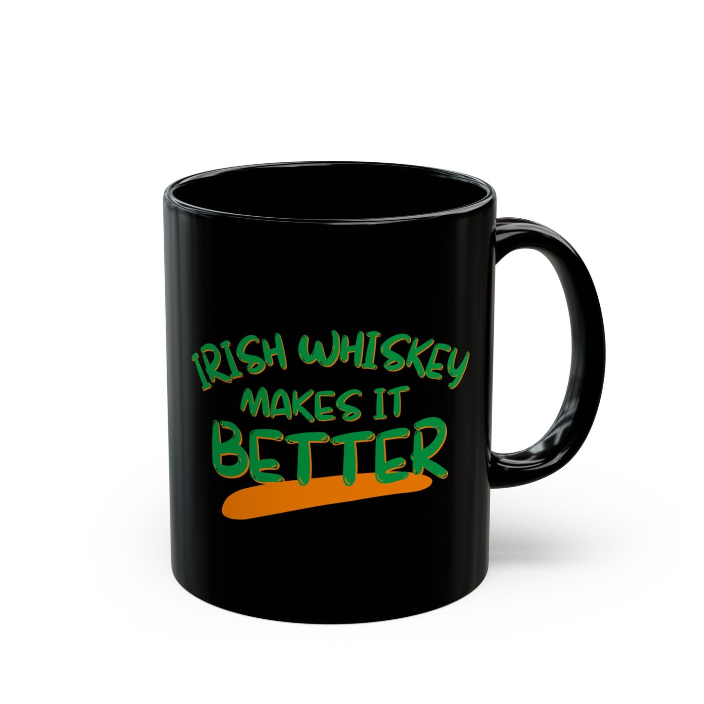 Irish Whiskey makes it better GNfont Black Mug by cypherpunkgear.com