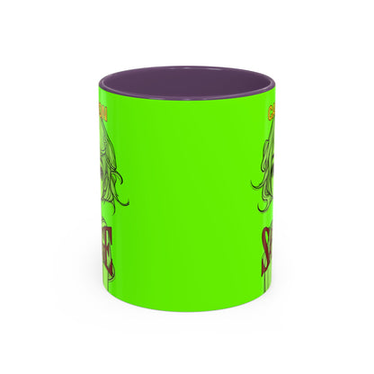 Caution, Savage Light Green Accent Mug by cypherpunkgear.com