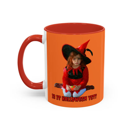 Is it Halloween yet? Orange Accent Mug by CreepyCrafts.boo