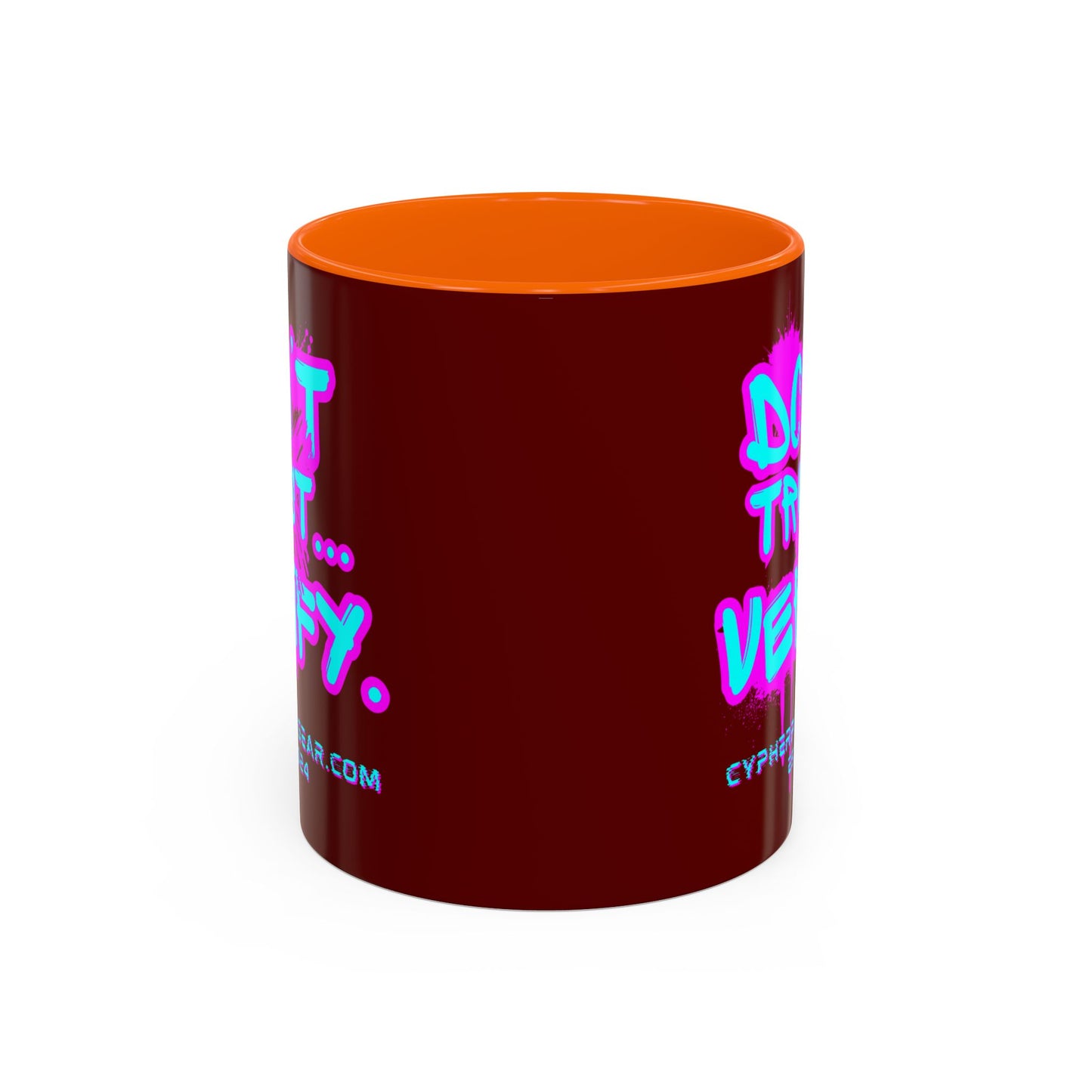 Don't Trust...Verify. Red Accent Mug by cypherpunkgear.com