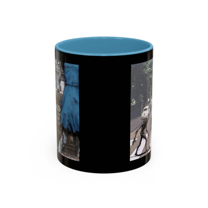 2-sided, Scabby Road Black Accent Mug by CreepyCrafts.boo